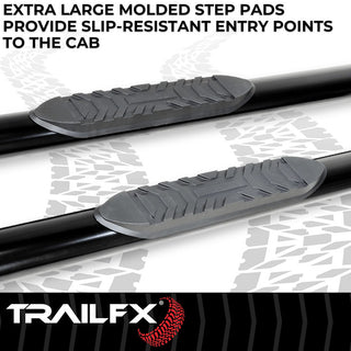 TrailFX 4" Oval Straight Step Bar Steel Black: Ram 1500 3.6L/5.7L
