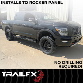 TrailFX 5" Oval Straight Step Bar Standard (RIGHT): Fits Ram 1500 / 2500 / 3500 2009-2023 w/ Step Pads - Black