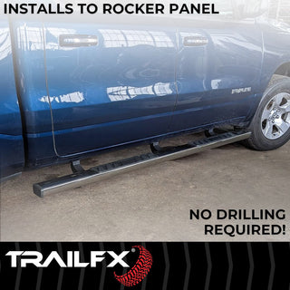 TrailFX T4 Trapezoid Step Bar SS 4": Fits Ram 1500 / 2500 / 3500 2009-2024