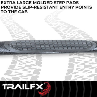 TrailFX 3" Round Step Bar Black: Jeep Gladiator 2020-2026 2.0L/3.0L