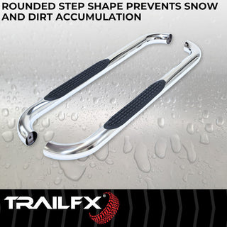 TrailFX 3" Round Stainless Step Bar (STD): Fits Ram 1500-3500 2009-2023 w/ Step Pads
