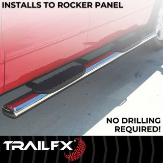 TrailFX 4" Oval Step Bar Stainless: Fits Jeep Wrangler JL 2018-2026