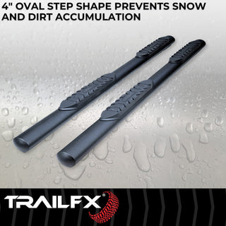 TrailFX 4" Oval Straight Step Bar: Jeep Gladiator 2020-2026 2.0L/3.0L - Black