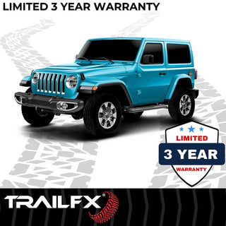 TrailFX 4" Oval Straight Step Bar (2 DR) Black: Jeep Wrangler JK 2007-2018 3.6L/3.8L V6