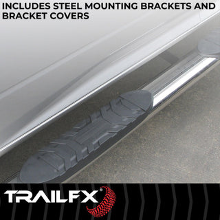 TrailFX 4" Oval Bent Step Bar Stainless: Fits Ram 1500-3500 2009-2022