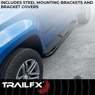 TrailFX 3" Round Bent Step Bar Black: Jeep Wrangler JK 2007-2018 3.6L/3.8L V6