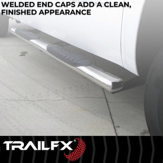 TrailFX 4" Oval Straight Step Bar SS: Fits Ram 1500 2009-2023 3.6L/5.7L