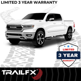 TrailFX 5" Oval Straight Step Bar Black: Fits Ram 1500 2019-2024 3.6L/5.7L