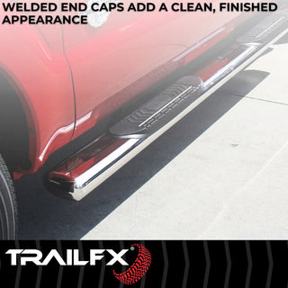 TrailFX 6" Oval Straight Step Bar SS: Ram 1500 2019-2024 w/ Step Pads