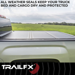 TrailFX Hard Tri-Fold Tonneau Cover: Ram 1500 2019-2024 3.6L/5.7L/6.2L TRX - Black