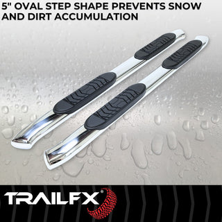 TrailFX 5" Oval Bent Step Bar SS: Ram 1500 2019-2024 w/ Step Pads