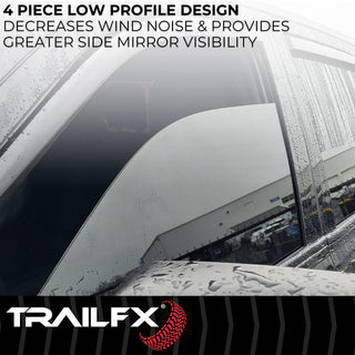 TrailFX In Channel 4-Piece Window Vent: Jeep Wrangler JL/JT 2018-2026 2.0L Turbo/3.6L V6