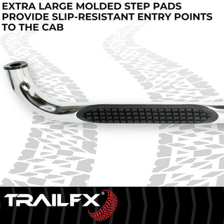 TrailFX 3" Round Stainless Step Bar (STD): Fits Ram 1500-3500 2009-2023 w/ Step Pads