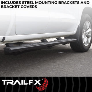 TrailFX A4 Hex Straight Step Bars Titanium Black: Fits Ram 1500 2009-2023 3.6L/5.7L