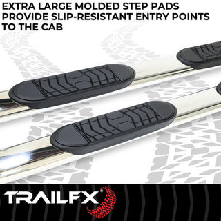 TrailFX 5" Oval Bent Step Bar SS: Ram 1500 2019-2024 w/ Step Pads