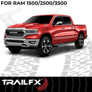 TrailFX A6 Running Boards: Fits Ram 1500/2500/3500 2009-2023 w/ Matte Black