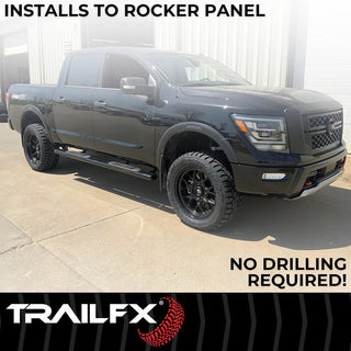 TrailFX 5" Oval Straight Step Bar Black: Jeep Gladiator 2020-2026 2.0L/3.0L