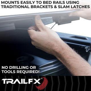 TrailFX Hard Tri-Fold Tonneau Cover: Ram 1500 2019-2024 3.6L/5.7L/6.2L TRX - Black