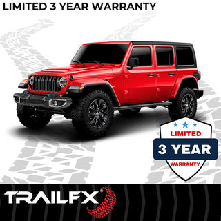 TrailFX 3" Round Step Bar Black: Fits Jeep Wrangler JL 2018-2026