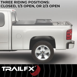 TrailFX Soft Folding Tonneau Cover 8': Fits Ram 1500/2500/3500 2009-2023 - Black