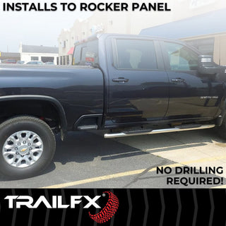 TrailFX 5" Oval Bent Step Bar SS: Ram 1500 2019-2024 w/ Step Pads