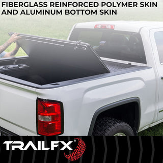 TrailFX Hard Tri-Fold Tonneau Cover: Ram 1500 2019-2024 3.6L/5.7L/6.2L TRX - Black