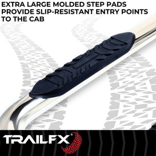 TrailFX 4" Oval Bent Step Bar Stainless: Fits Ram 1500 2019-2024 3.6L/5.7L