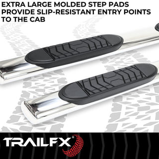 TrailFX 5" Oval Straight SS Step Bar: Jeep Gladiator 2020-2026 2.0L/3.0L