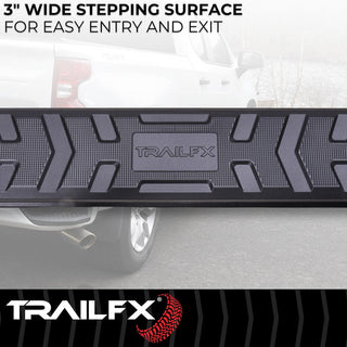 TrailFX A4 Hex Straight Step Bars Titanium Black: Fits Ram 1500 2009-2023 3.6L/5.7L