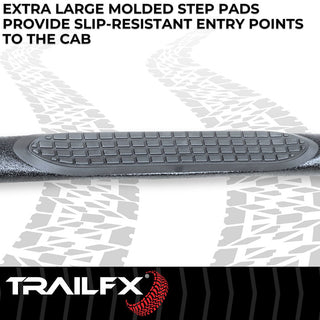 TrailFX 3" Round Step Bar Black: Fits Jeep Wrangler JL 2018-2026