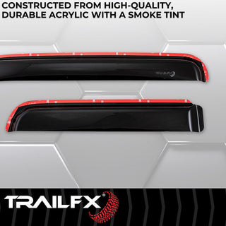 TrailFX In Channel 4-Piece Window Vent: Jeep Wrangler JL/JT 2018-2026 2.0L Turbo/3.6L V6