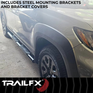 TrailFX 4" Oval Straight Step Bar Standard (RIGHT): Fits Ram 1500 / 2500 / 3500 2009-2023 w/ Step Pads - Black