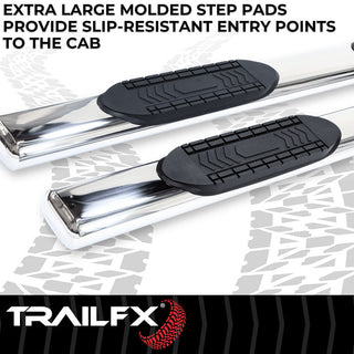 TrailFX 6" Oval Straight Step Bar SS: Ram 1500 2019-2024 3.6L/5.7L