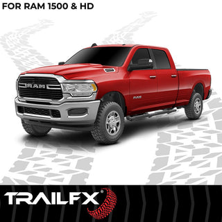 TrailFX A4 4.5" Hex Straight Step Bar Titanium Black: Fits Ram 2500-5500 2009-2024 w/ Step Pads