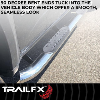 TrailFX 4" Oval Bent Step Bar Stainless: Fits Ram 1500 2019-2024 3.6L/5.7L