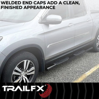 TrailFX 4" Oval Straight Step Bar Black: Fits Dodge Ram 1500-3500 2002-2009
