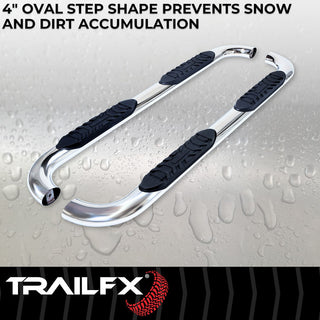 TrailFX 4" Oval Bent Step Bar Stainless: Fits Ram 1500-3500 2009-2022
