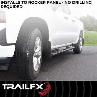 TrailFX A4 4.5" Hex Straight Step Bar Titanium Black: Fits Ram 2500-5500 2009-2024 w/ Step Pads
