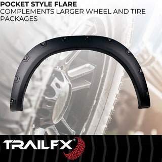 TrailFX Pocket Style Fender Flares Textured: Ram 1500 2009-2018 3.6L/5.7L