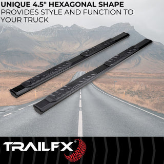 TrailFX A4 4.5" Hex Straight Step Bar Titanium Black: Fits Ram 2500-5500 2009-2024 w/ Step Pads