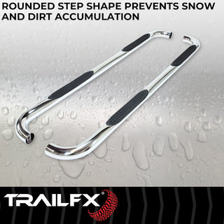 TrailFX 3" Round Step Bar SS: Jeep Gladiator 2020-2026 2.0L/3.0L