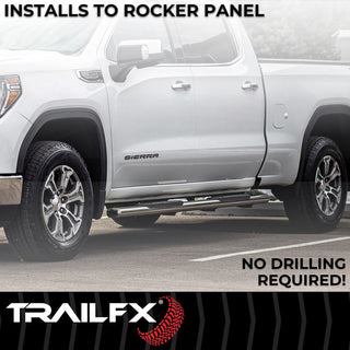 TrailFX 5" Oval Straight Step Bar Stainless: Ram 2500 / 3500 2010-2024 w/ Step Pads