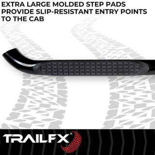 TrailFX 3" Round Bent Step Bar Black: Jeep Wrangler JK 2007-2018 3.6L/3.8L V6
