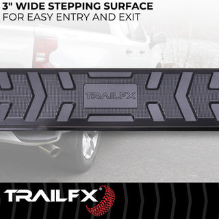 TrailFX A4 4.5" Hex Straight Step Bar Titanium Black: Fits Ram 2500-5500 2009-2024 w/ Step Pads
