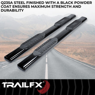 TrailFX 6" Oval Straight Step Bar Black: Fits Ram 1500-3500 2009-2023 w/ Step Pads