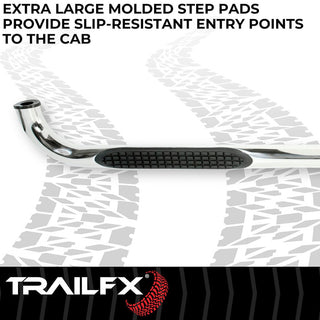 TrailFX 3" Round Step Bar SS: Ram 1500 2019-2024 3.6L / 5.7L / 6.2L TRX