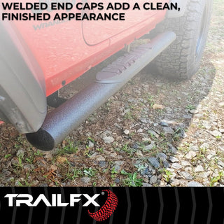 TrailFX 4" Oval Straight Step Bar: Jeep Gladiator 2020-2026 2.0L/3.0L - Black