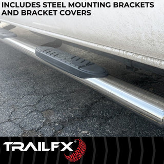 TrailFX 5" Oval Straight Step Bar Stainless: Ram 2500 / 3500 2010-2024 w/ Step Pads