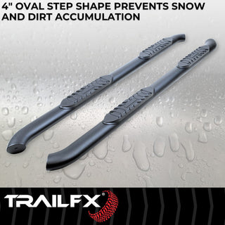 TrailFX 4" Oval Bent Step Bar: Jeep Gladiator 2020-2026 2.0L/3.0L - Black