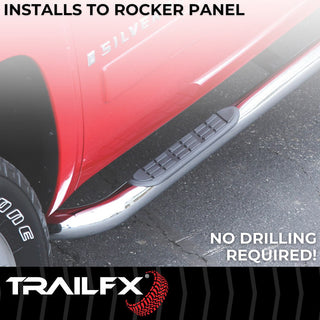 TrailFX 3" Round Stainless Step Bar (STD): Fits Ram 1500-3500 2009-2023 w/ Step Pads